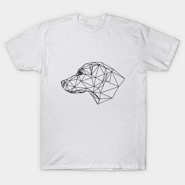 Wireframe Low Poly Art of a Dog T-Shirt by Evanz Tampubolon